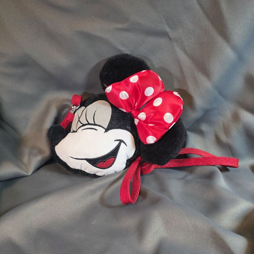 Disney Minnie Mouse Plush Head Small Purse Shoulder Bag